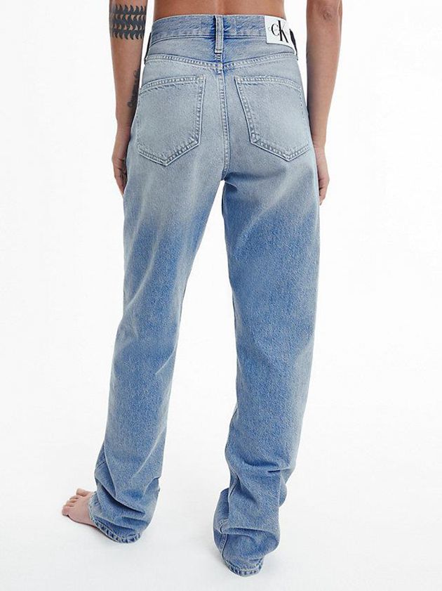 Blue Calvin Klein High Rise Straight Women Jeans | NHLQ-64523