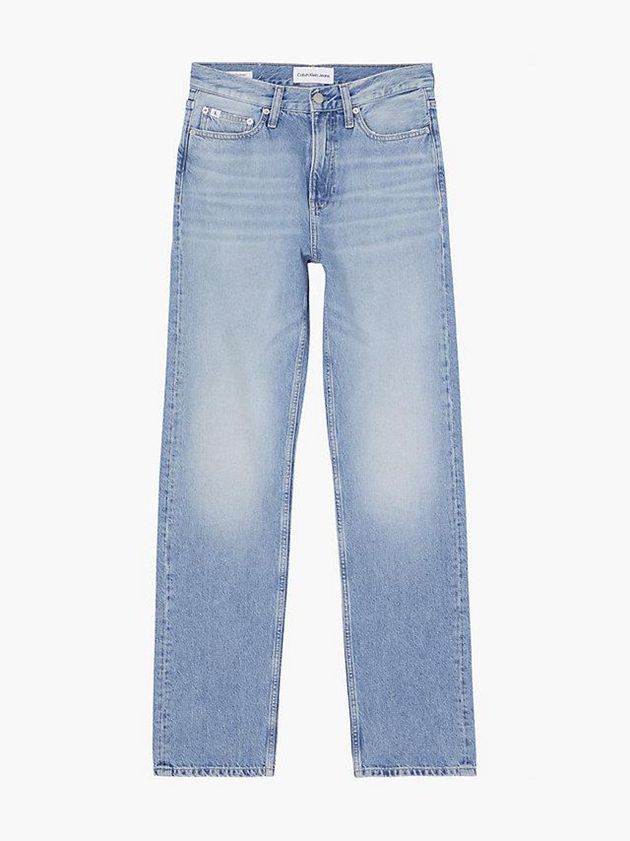Blue Calvin Klein High Rise Straight Women Jeans | NHLQ-64523