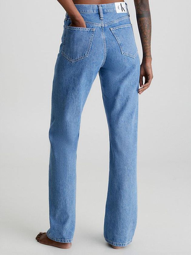 Blue Calvin Klein High Rise Straight Women Jeans | ZDUY-70692