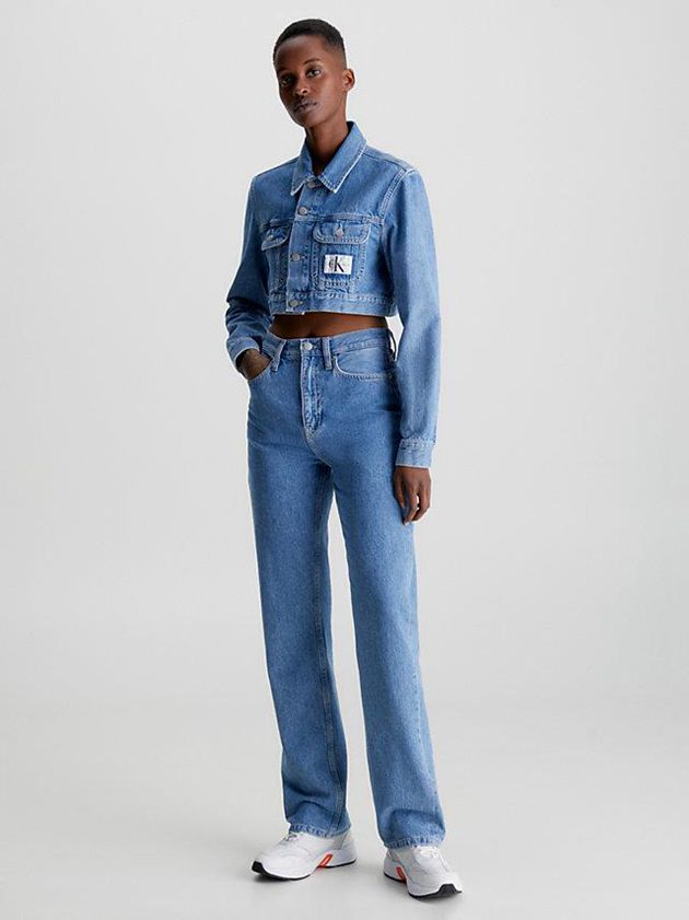 Blue Calvin Klein High Rise Straight Women Jeans | ZDUY-70692