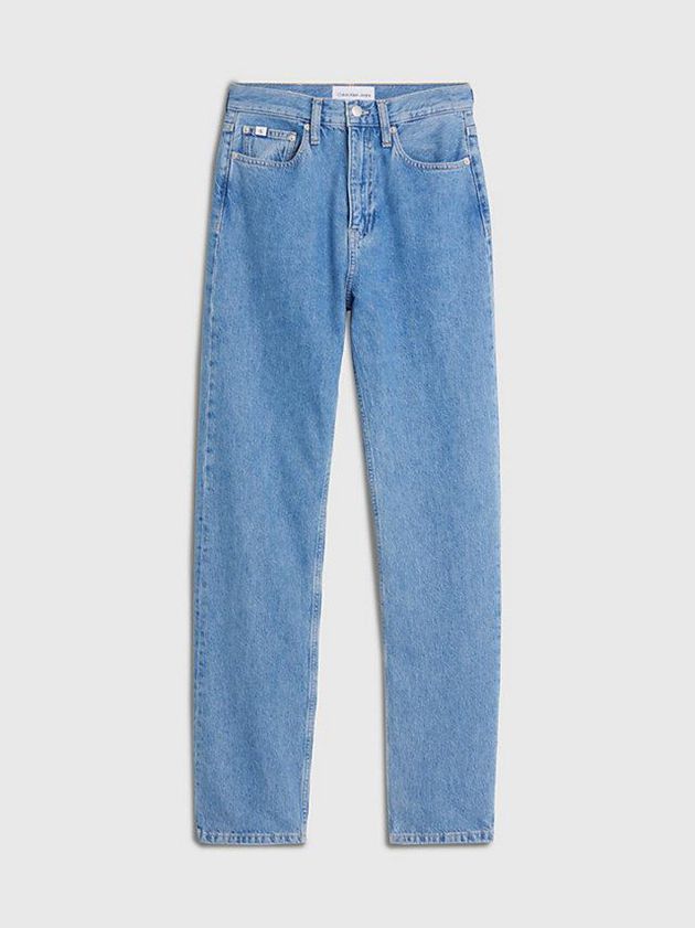 Blue Calvin Klein High Rise Straight Women Jeans | ZDUY-70692