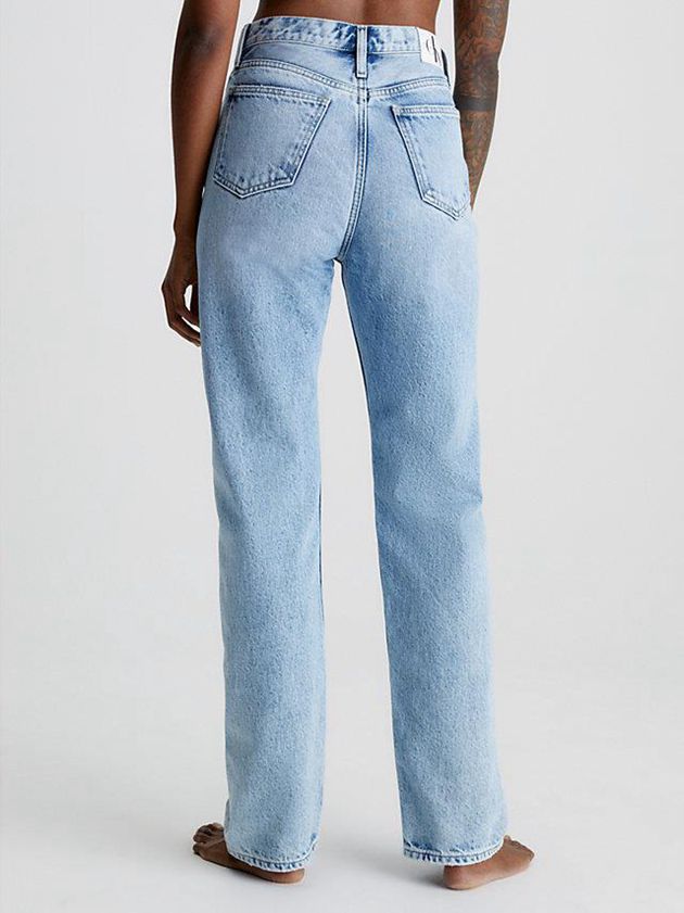 Blue Calvin Klein High Rise Straight Women Jeans | PJKQ-85160