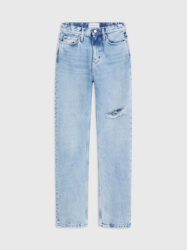 Blue Calvin Klein High Rise Straight Women Jeans | PJKQ-85160