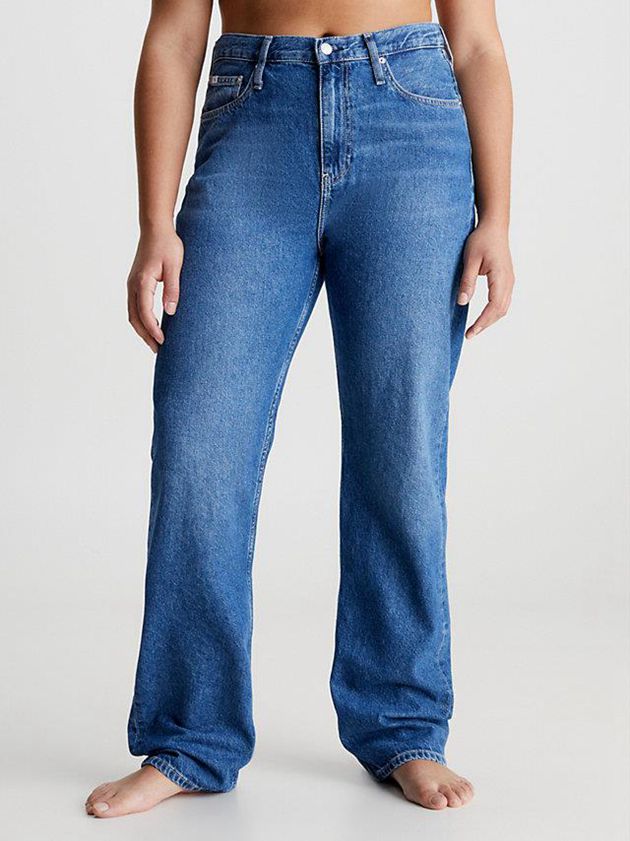 Blue Calvin Klein High Rise Straight Women Jeans | ANDR-27089