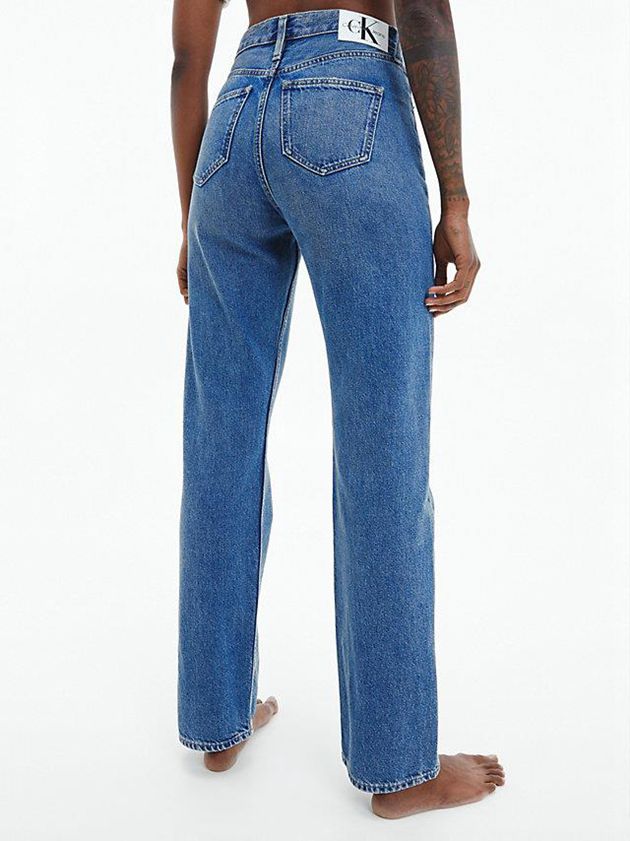 Blue Calvin Klein High Rise Straight Women Jeans | ANDR-27089