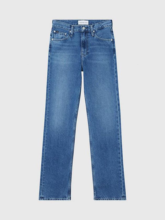 Blue Calvin Klein High Rise Straight Women Jeans | ANDR-27089