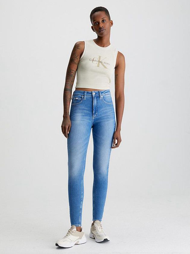 Blue Calvin Klein High Rise Super Skinny Ankle Women Jeans | BQOC-69753