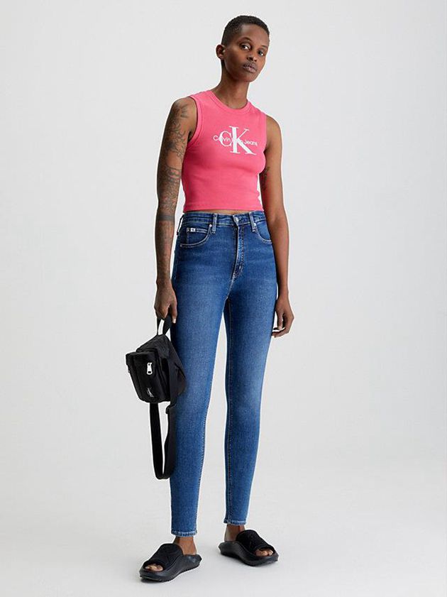Blue Calvin Klein High Rise Super Skinny Ankle Women Jeans | ELMC-25064
