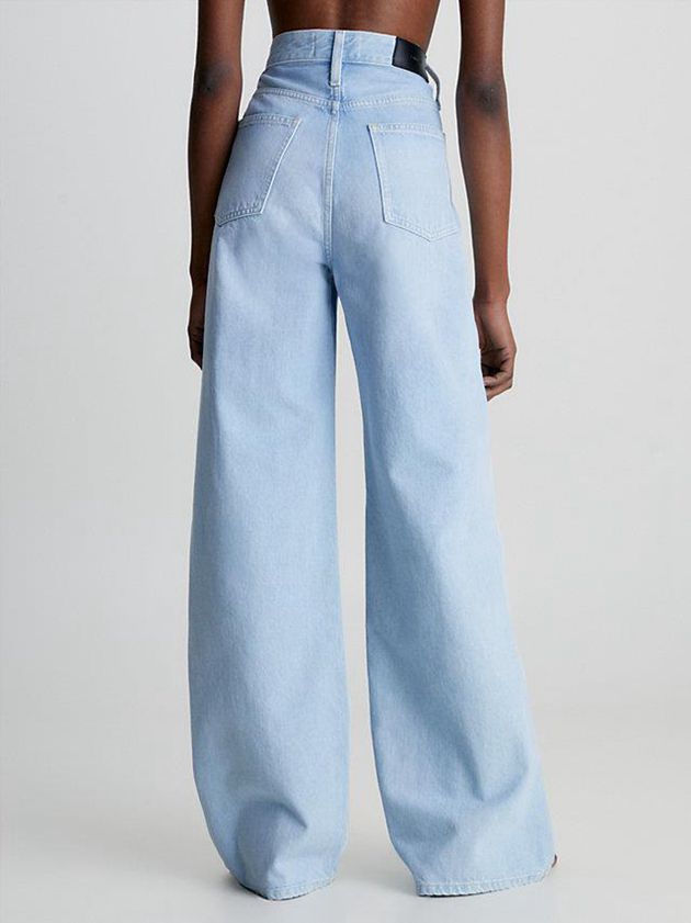 Blue Calvin Klein High Rise Wide Leg Women Jeans | CNVI-97582