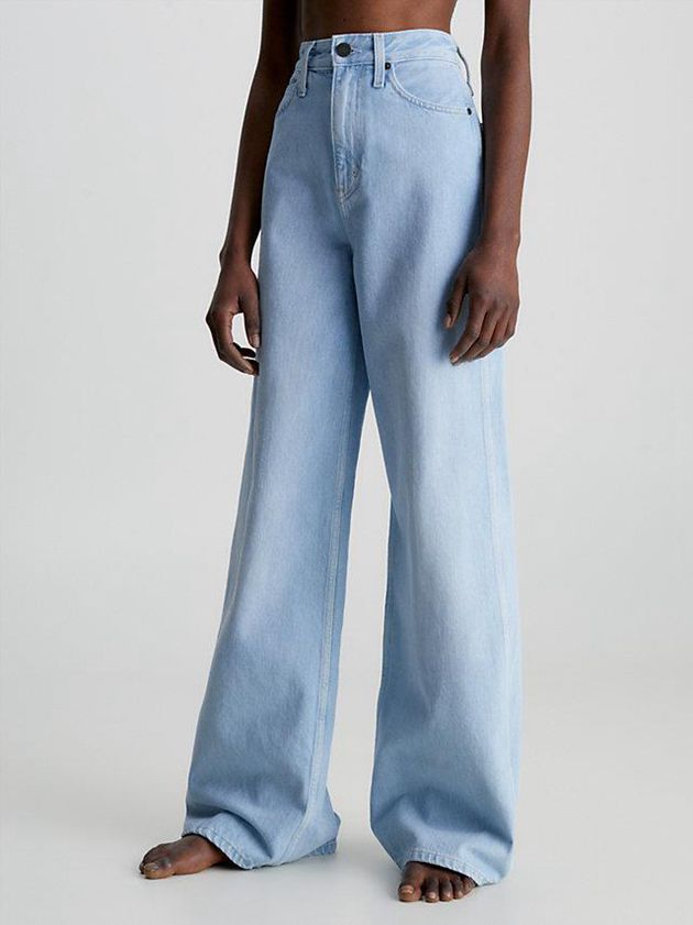 Blue Calvin Klein High Rise Wide Leg Women Jeans | CNVI-97582