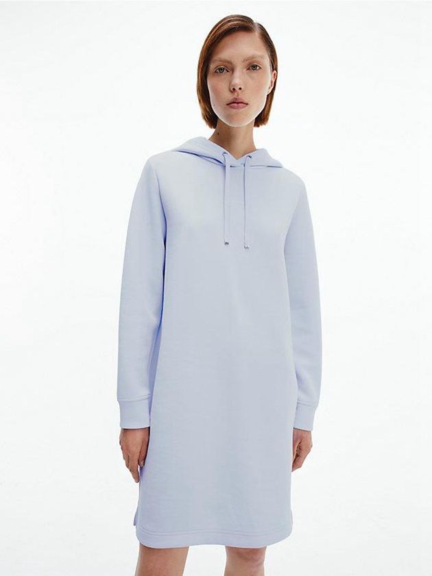 Blue Calvin Klein Hooded Sweatshirt Women Dress | YOFP-54768