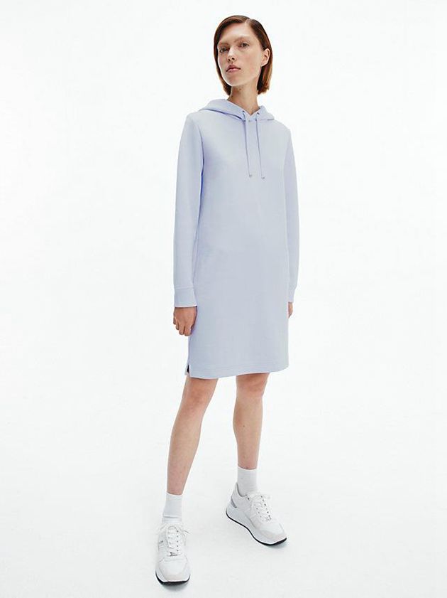 Blue Calvin Klein Hooded Sweatshirt Women Dress | YOFP-54768
