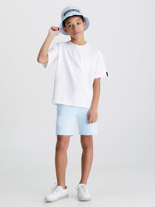 Blue Calvin Klein Logo Boys's Shorts | FNGR-14780