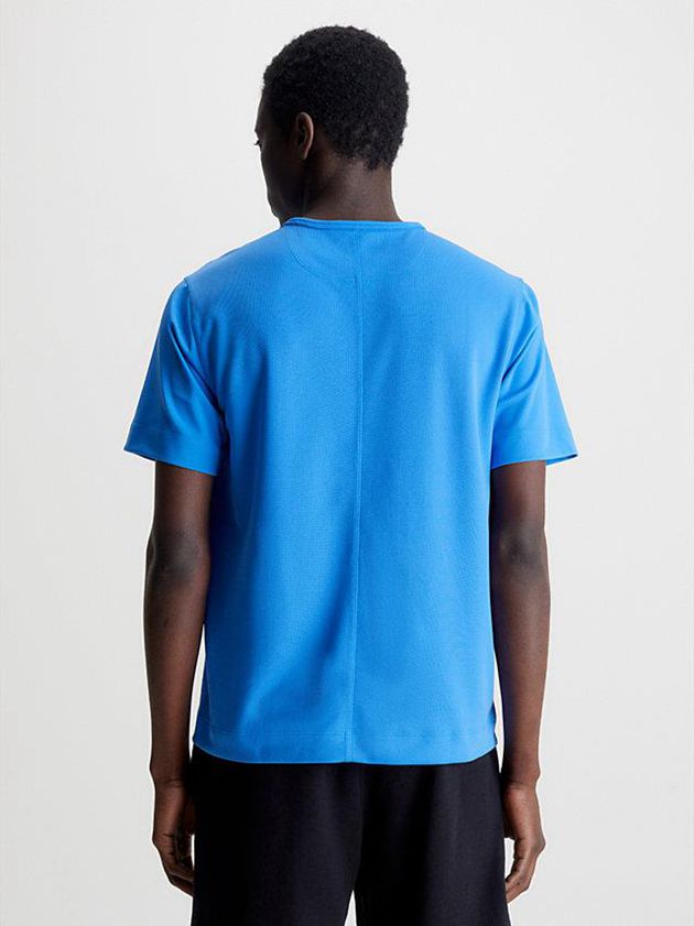 Blue Calvin Klein Logo Gym Men T-Shirt | JKLG-03594