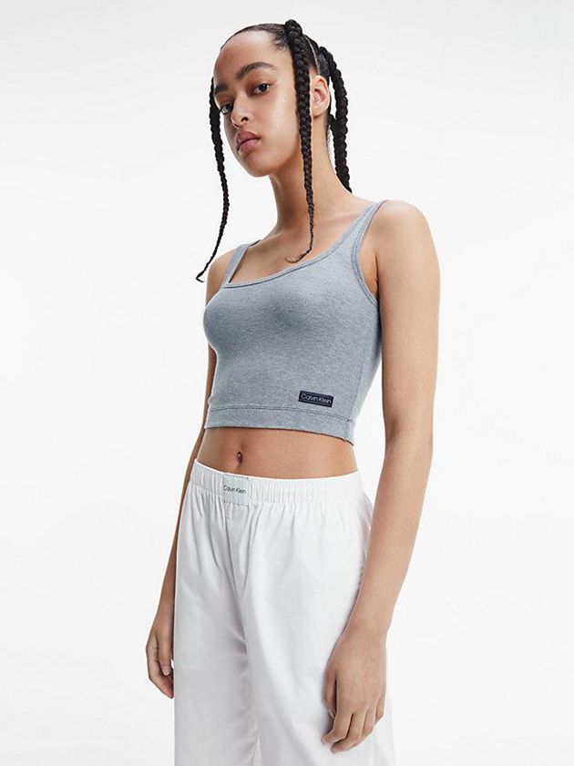 Blue Calvin Klein Lounge Tank - Pure Ribbed Women Top | WSCQ-40971