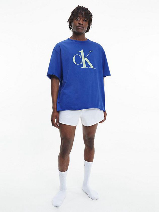 Blue Calvin Klein Lounge - CK One Men T-Shirt | ABRK-39560
