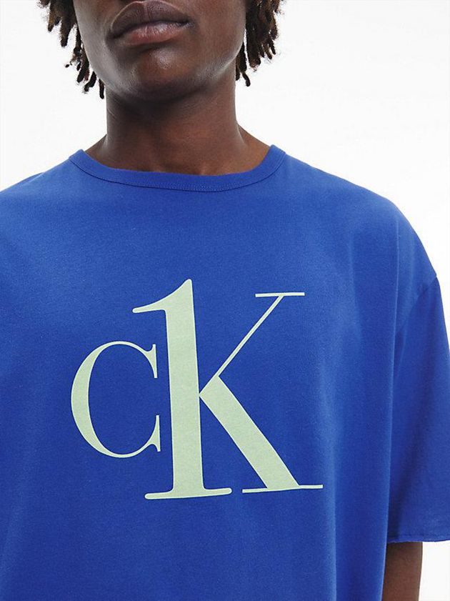 Blue Calvin Klein Lounge - CK One Men T-Shirt | ABRK-39560