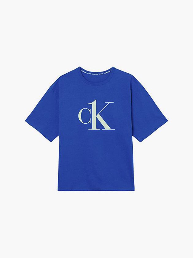 Blue Calvin Klein Lounge - CK One Men T-Shirt | ABRK-39560