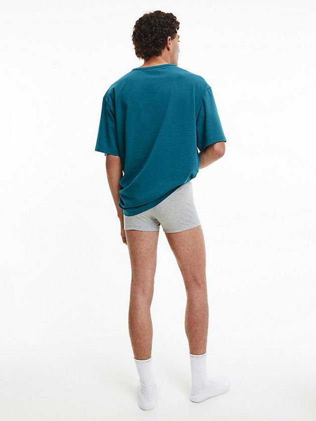Blue Calvin Klein Lounge - Embossed Icon Men T-Shirt | QCTF-08635