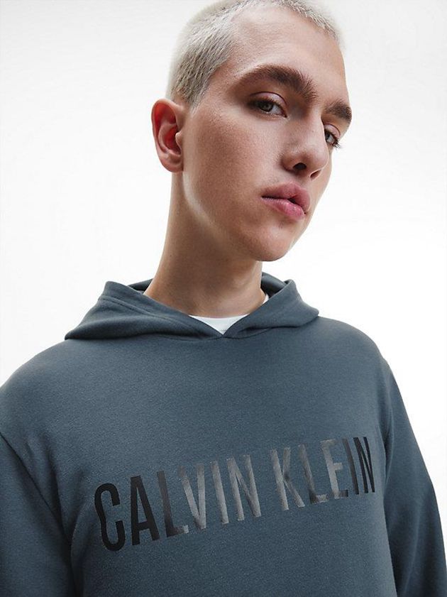 Blue Calvin Klein Lounge - Intense Power Men Hoodie | XAOR-59236