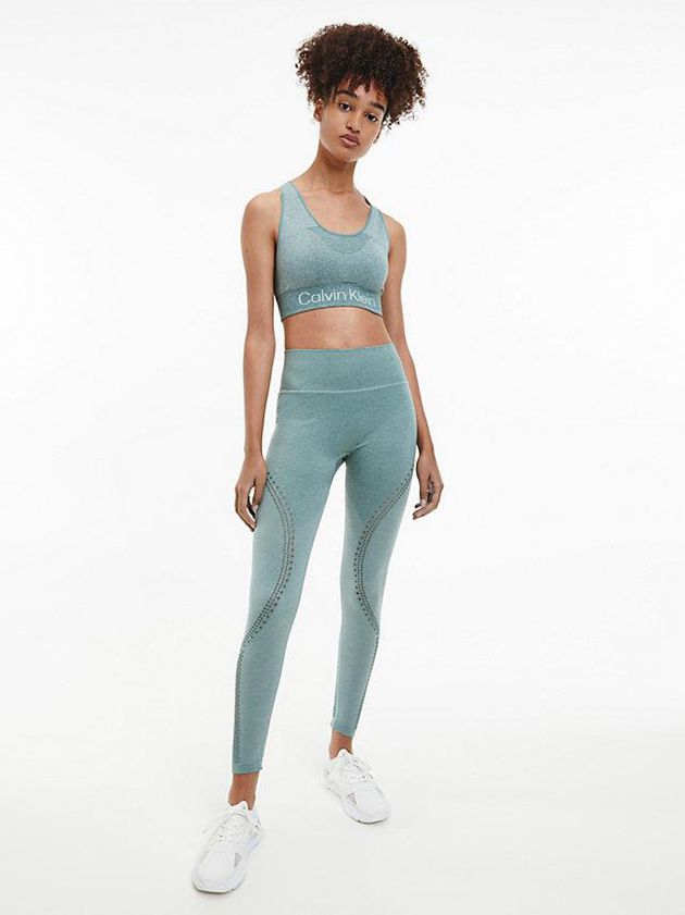 Blue Calvin Klein Medium Impact Sports Women Bra | SZFU-65319