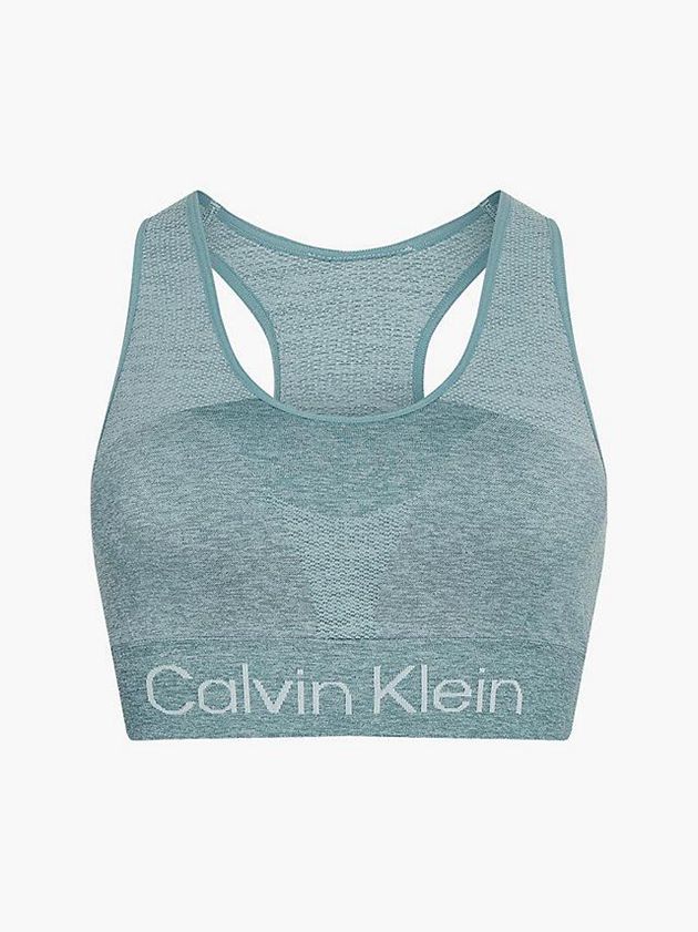 Blue Calvin Klein Medium Impact Sports Women Bra | SZFU-65319