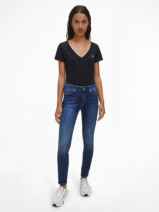 Blue Calvin Klein Mid Rise Skinny Women Jeans | MHZE-48179
