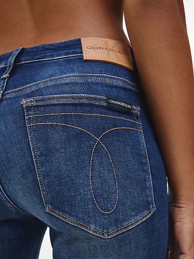 Blue Calvin Klein Mid Rise Skinny Women Jeans | MHZE-48179