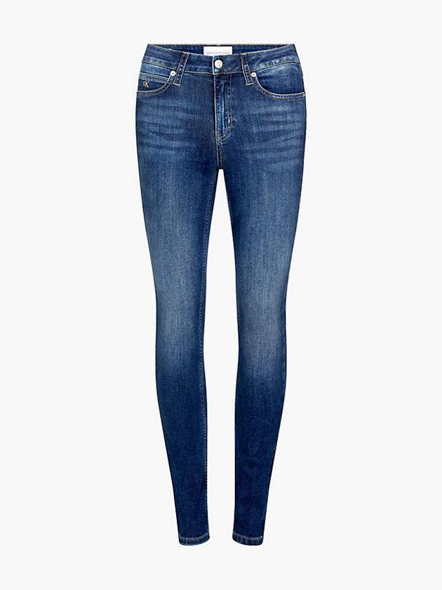 Blue Calvin Klein Mid Rise Skinny Women Jeans | MHZE-48179