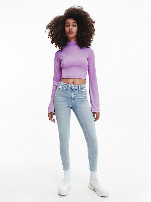 Blue Calvin Klein Mid Rise Skinny Women Jeans | OWZD-13749