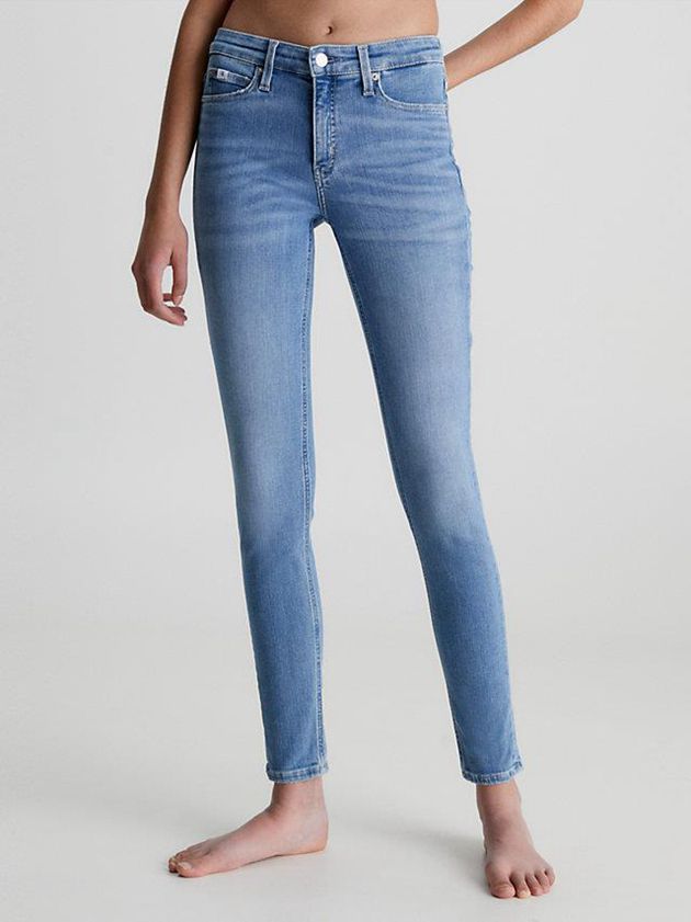 Blue Calvin Klein Mid Rise Skinny Women Jeans | GFCQ-51427