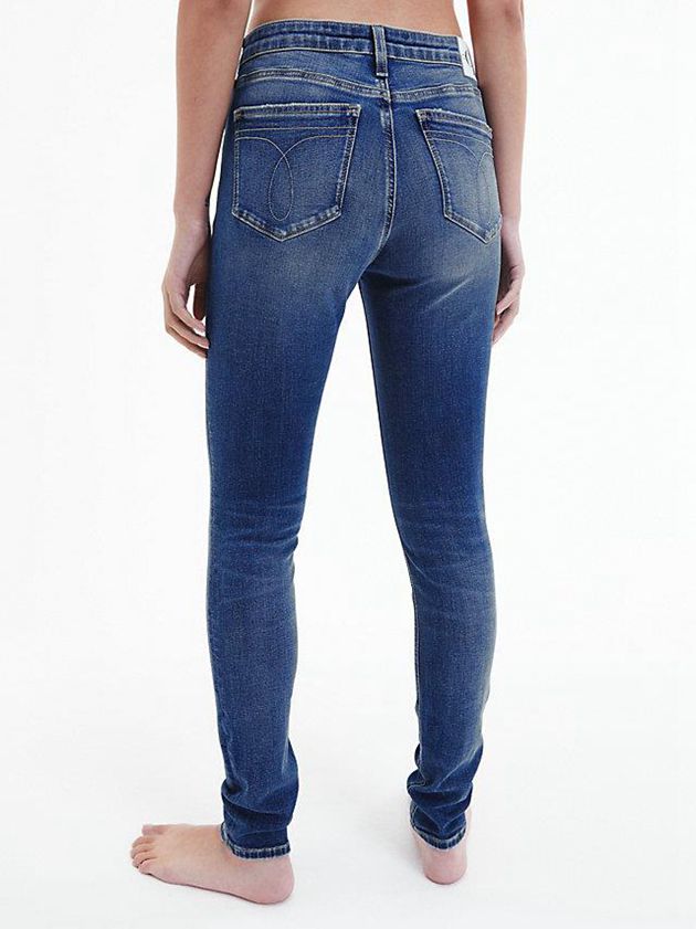 Blue Calvin Klein Mid Rise Skinny Women Jeans | VOHJ-46082