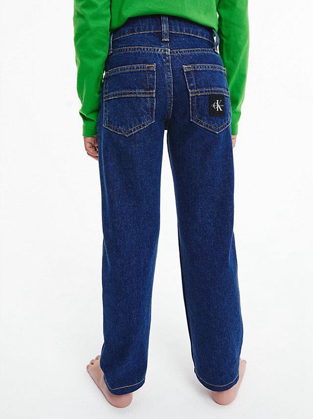 Blue Calvin Klein Mid Rise Straight Boys's Jeans | UXPM-86042