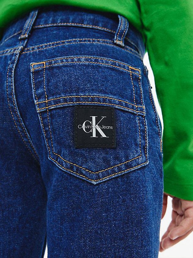 Blue Calvin Klein Mid Rise Straight Boys's Jeans | UXPM-86042