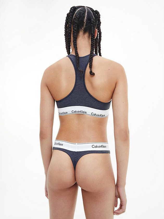 Blue Calvin Klein Modern Cotton Women Thong | OIGS-61940