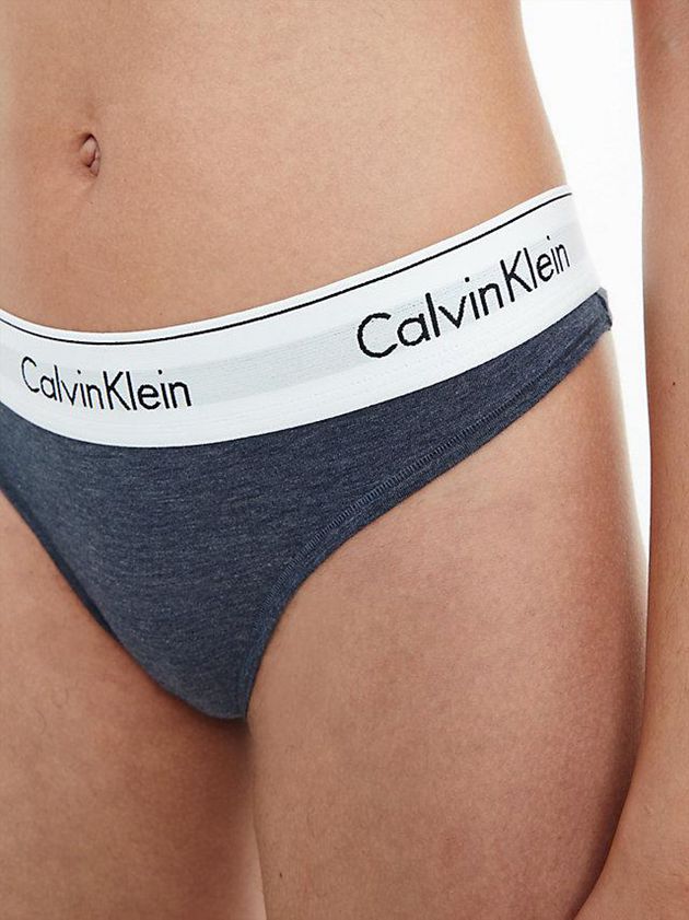 Blue Calvin Klein Modern Cotton Women Thong | OIGS-61940