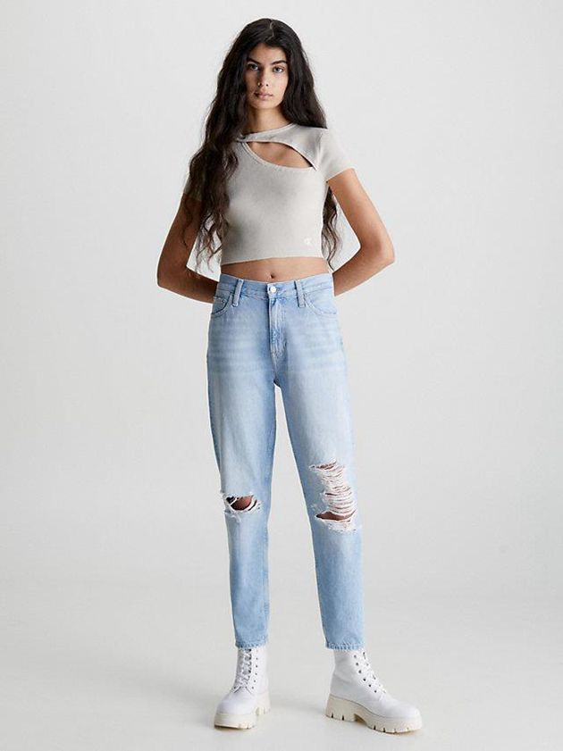 Blue Calvin Klein Mom Ankle Women Jeans | MZBL-94263