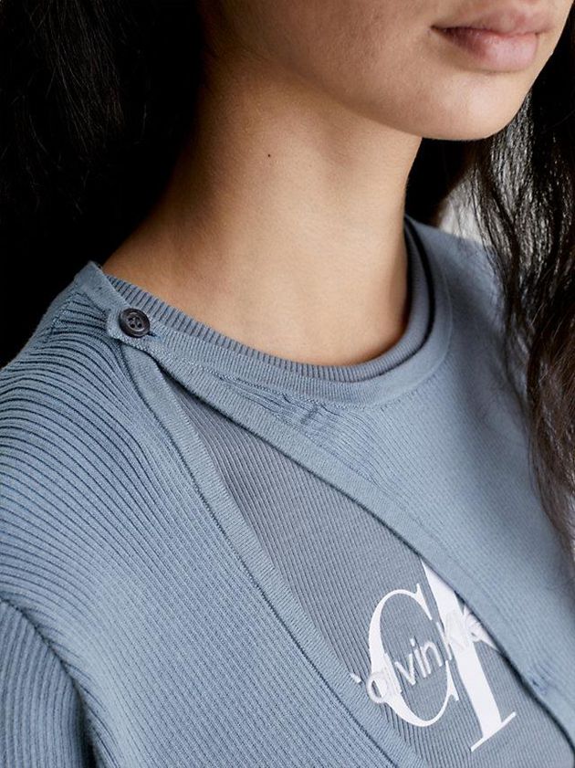 Blue Calvin Klein Organic Cotton Asymmetric Cardigan Women Sweater | AKQV-82349