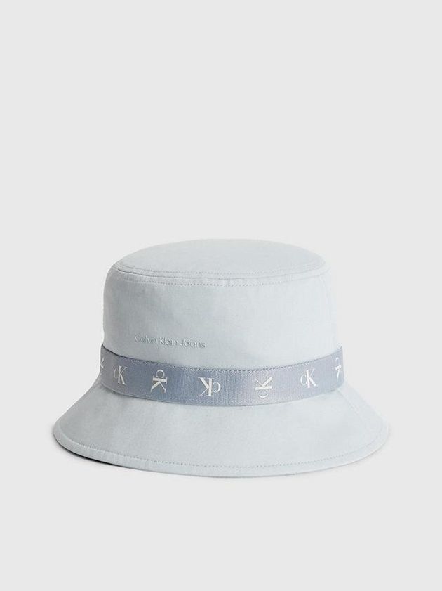 Blue Calvin Klein Organic Cotton Bucket Women Cap | FONU-82513