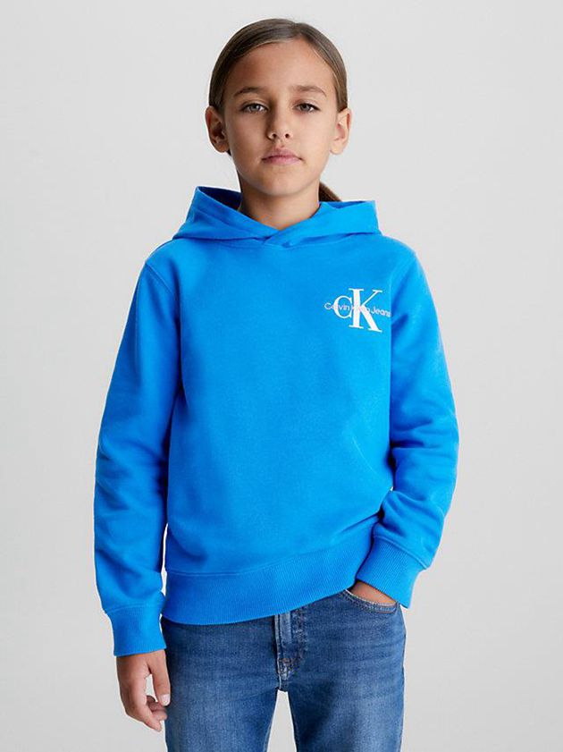 Blue Calvin Klein Organic Cotton Girls's Hoodie | ACSX-12736