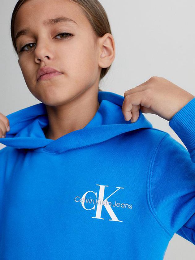 Blue Calvin Klein Organic Cotton Girls's Hoodie | ACSX-12736