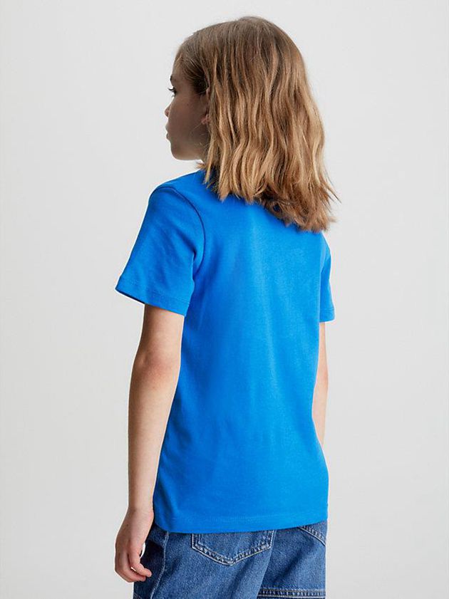 Blue Calvin Klein Organic Cotton Logo Girls's T-Shirt | VNWO-72591