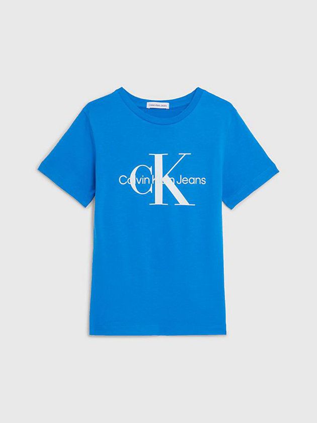 Blue Calvin Klein Organic Cotton Logo Girls's T-Shirt | VNWO-72591