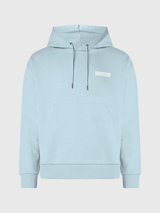 Blue Calvin Klein Organic Cotton Logo Men Hoodie | HMYZ-29531