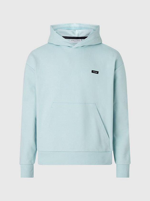 Blue Calvin Klein Organic Cotton Men Hoodie | MVKI-63195