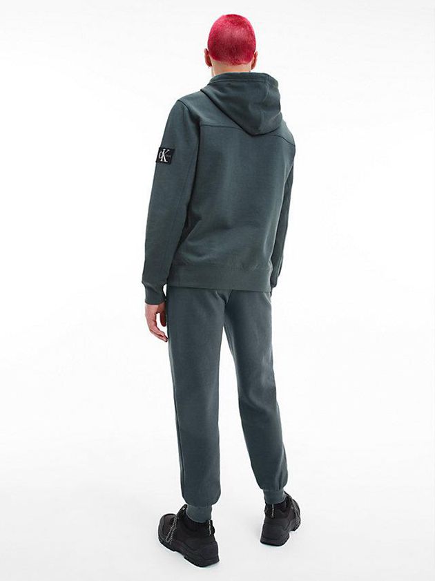 Blue Calvin Klein Organic Cotton Men Hoodie | WROA-37980