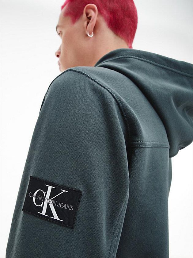 Blue Calvin Klein Organic Cotton Men Hoodie | WROA-37980