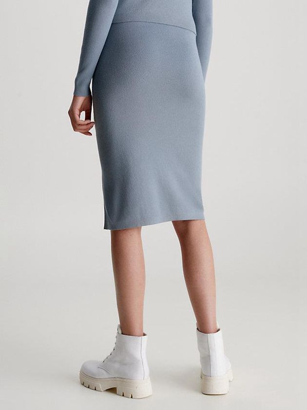 Blue Calvin Klein Organic Cotton Pencil Women Skirt | SDAB-90684