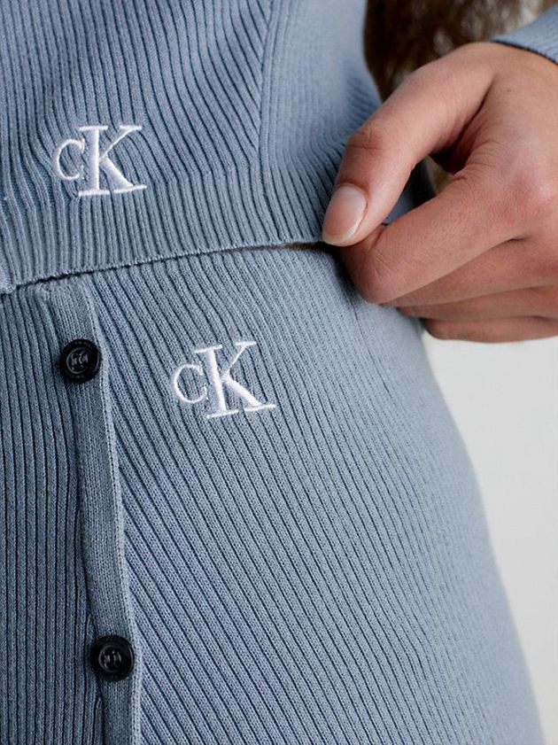 Blue Calvin Klein Organic Cotton Pencil Women Skirt | SDAB-90684