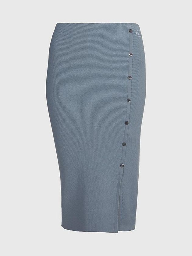 Blue Calvin Klein Organic Cotton Pencil Women Skirt | SDAB-90684